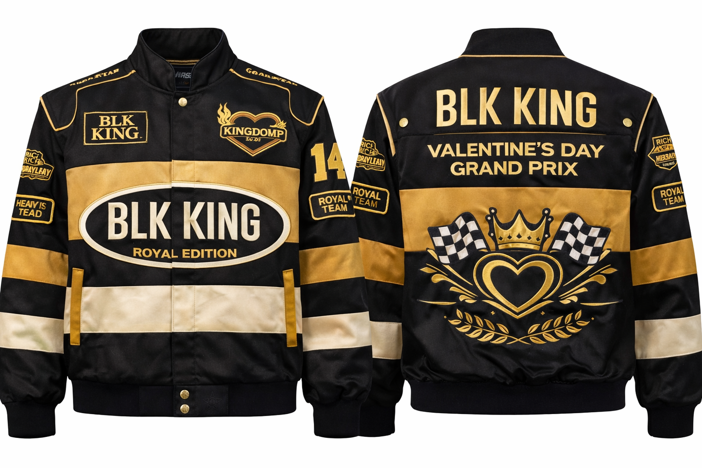 BLK KING “BLACK & GOLD ROYALTY” RACECAR JACKET