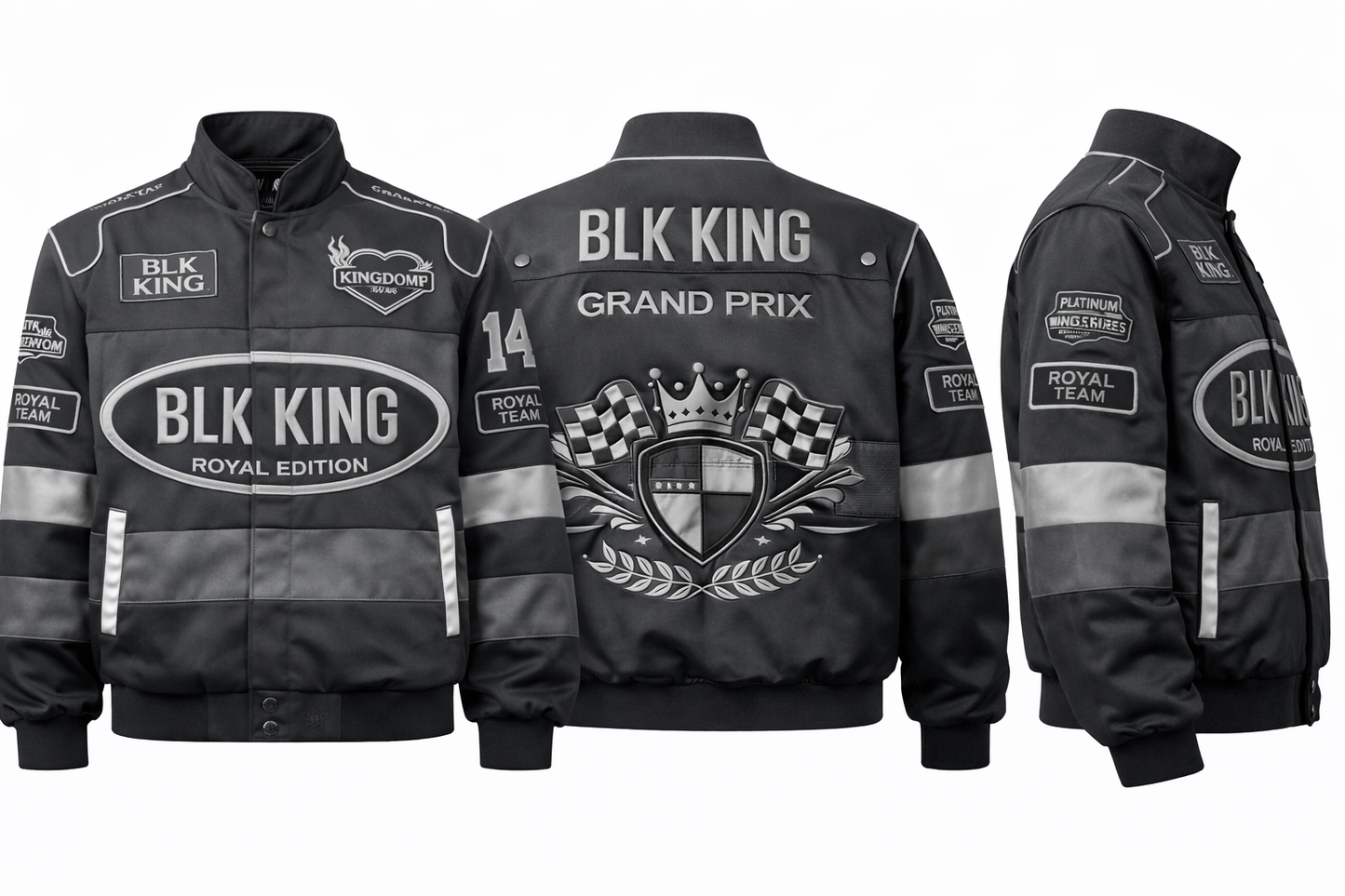 BLK KING “Platinum Grid” RACECAR Jacket