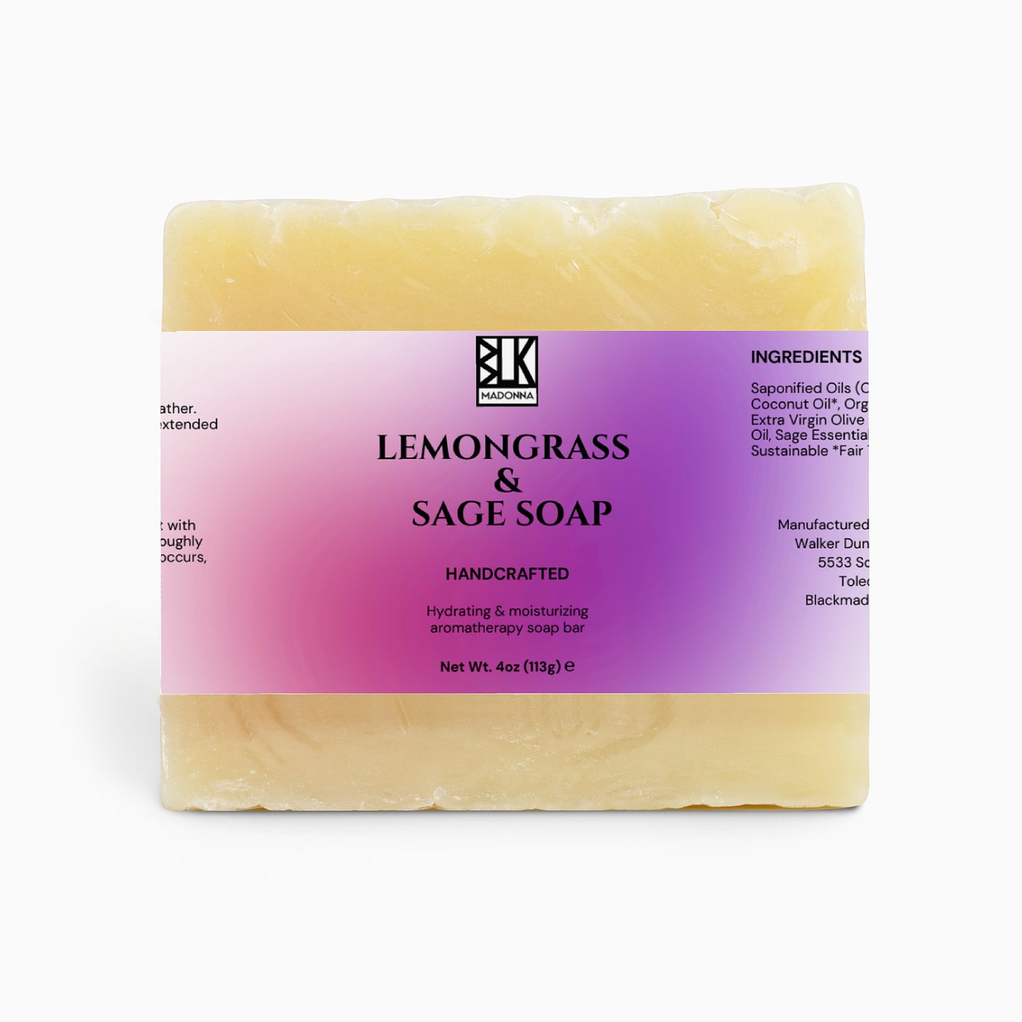 BLK Madonna Lemongrass & Sage Soap